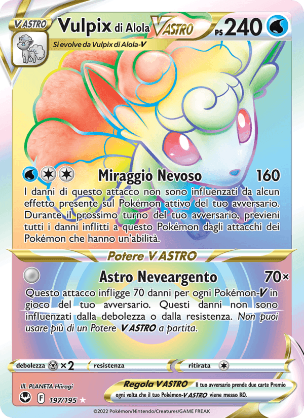 Vulpix di Alola V ASTRO, card 197 from Tempesta Argentata