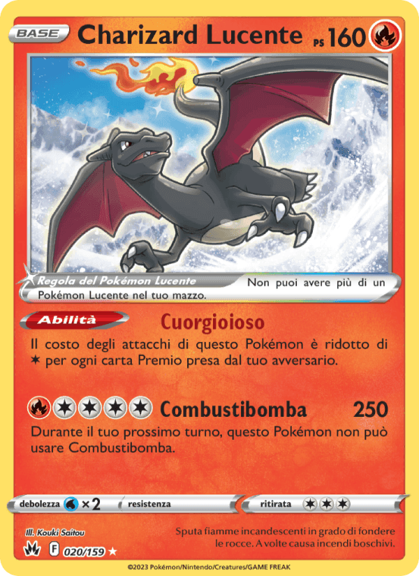 Charizard Lucente, carta 020 di Zenit Regale