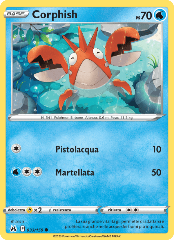 Corphish, carta 033 di Zenit Regale