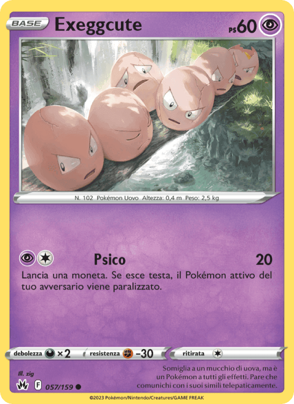 Exeggcute, carta 057 de Zenit Regale