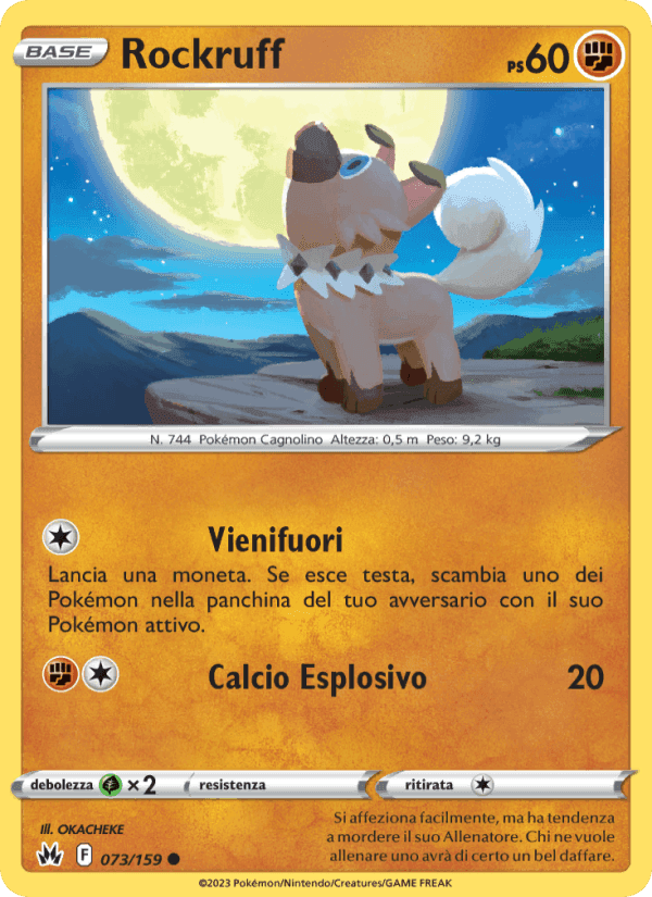Rockruff, carta 073 di Zenit Regale