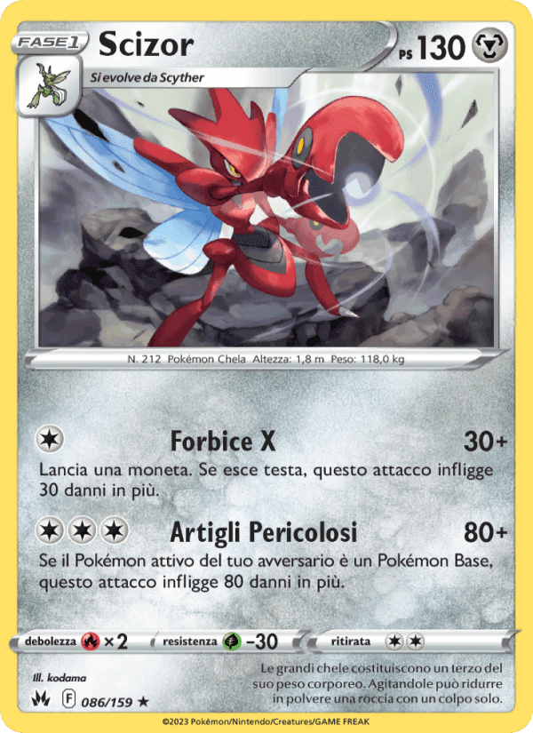 Scizor, carta 086 di Zenit Regale