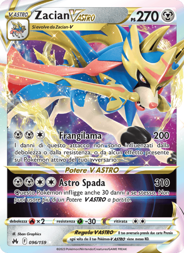 Zacian V ASTRO, carta 096 di Zenit Regale