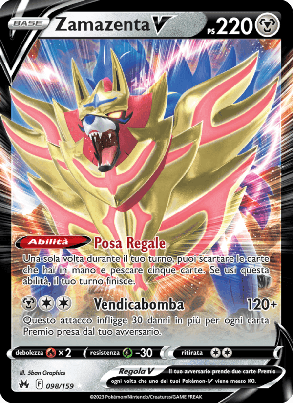 Zamazenta V, carta 098 di Zenit Regale