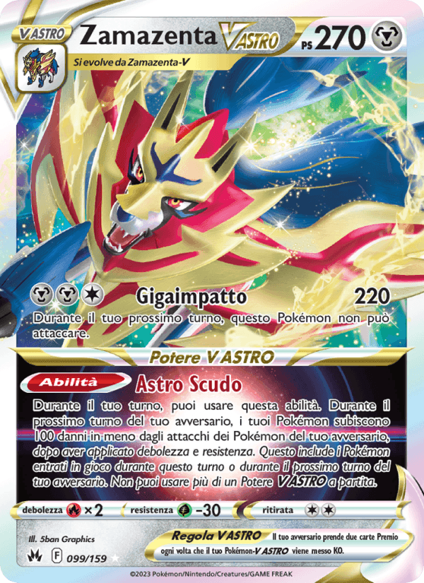 Zamazenta V ASTRO, card 099 from Zenit Regale