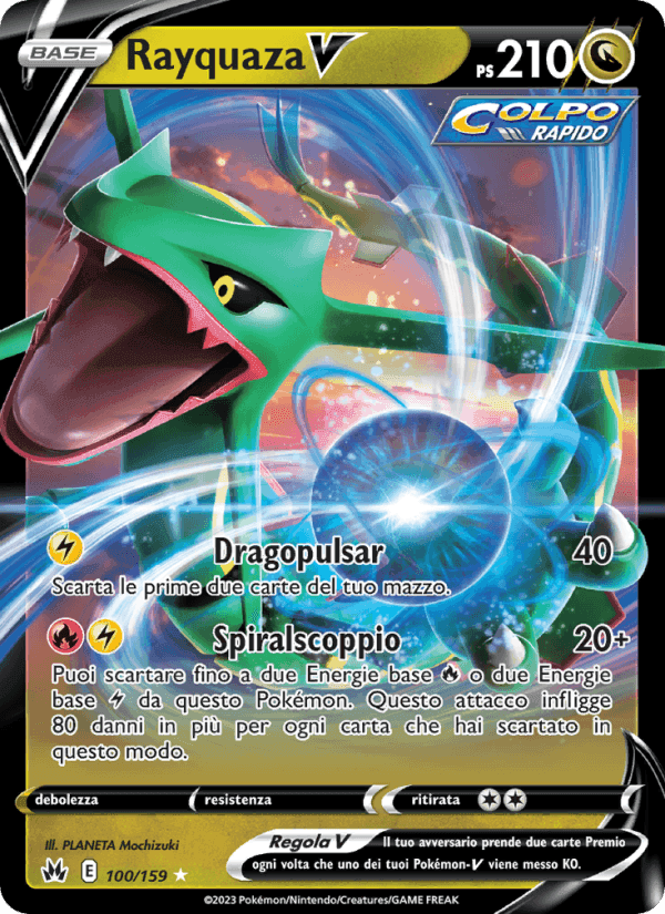 Rayquaza V, carta 100 di Zenit Regale