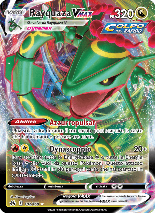 Rayquaza VMAX, card 102 from Zenit Regale