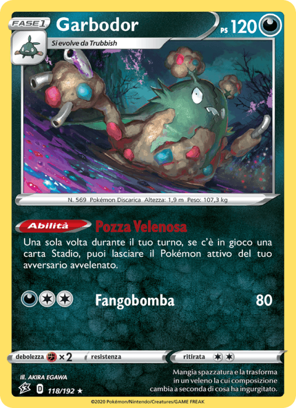 Garbodor, card 118 from Fragore Ribelle