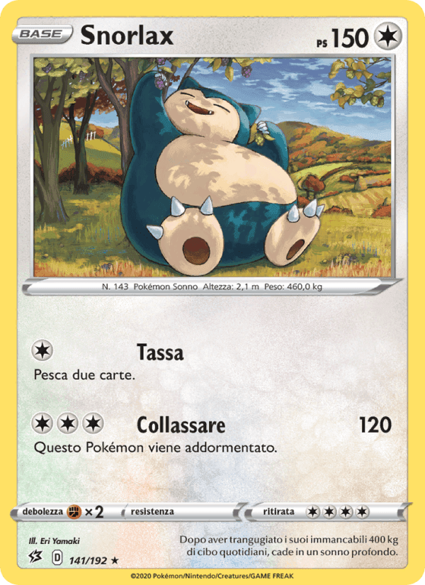 Snorlax, carta 141 di Fragore Ribelle