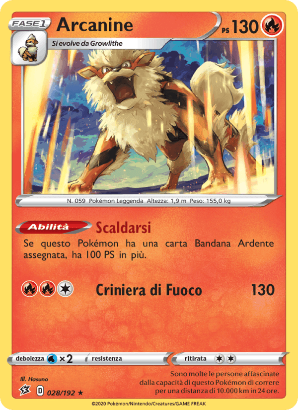 Arcanine, carta 28 de Fragore Ribelle
