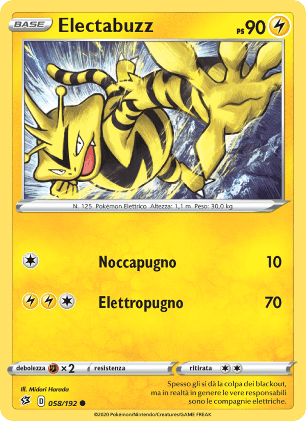 Electabuzz, card 58 from Fragore Ribelle