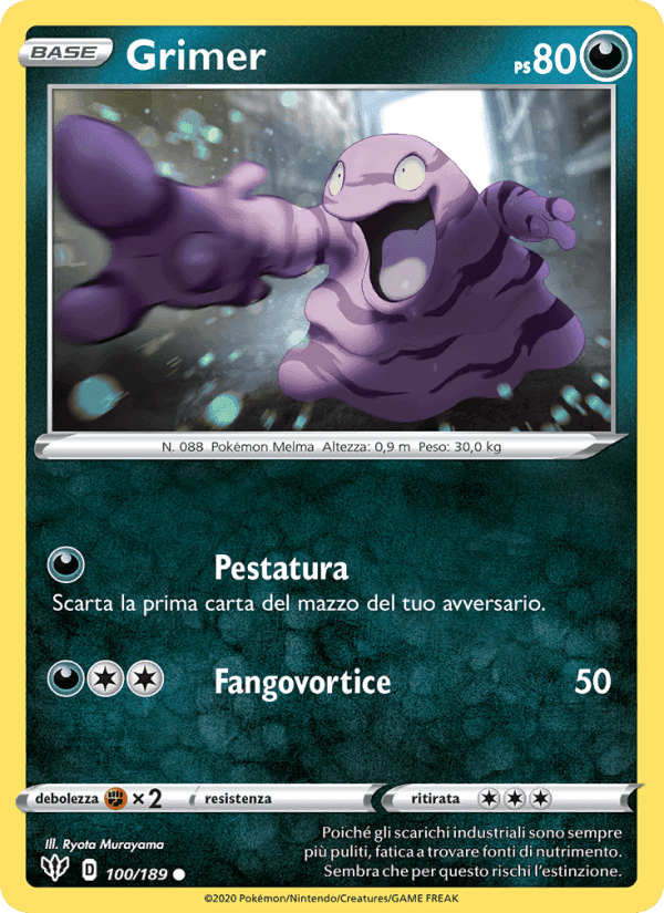 Grimer, card 100 from Fiamme Oscure