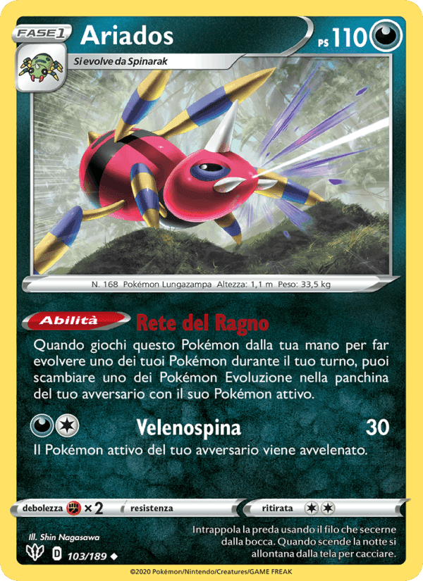 Ariados, card 103 from Fiamme Oscure