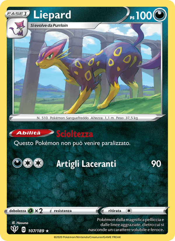 Liepard, card 107 from Fiamme Oscure