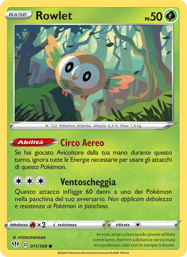 Rowlet, carta 11 di Fiamme Oscure