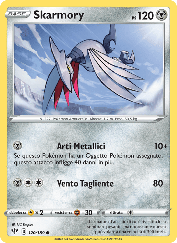 Skarmory, card 120 from Fiamme Oscure