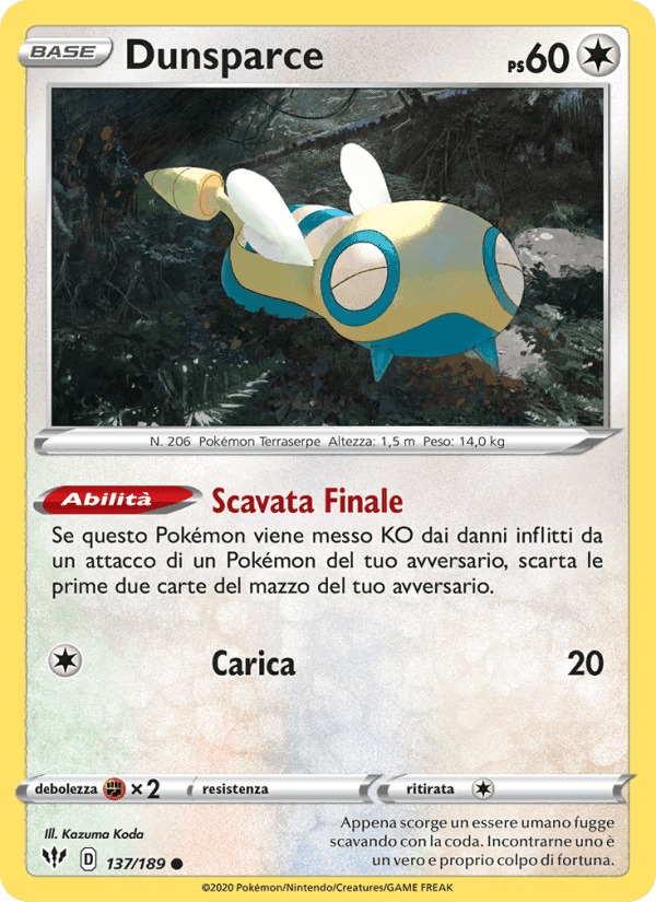 Dunsparce, carta 137 di Fiamme Oscure
