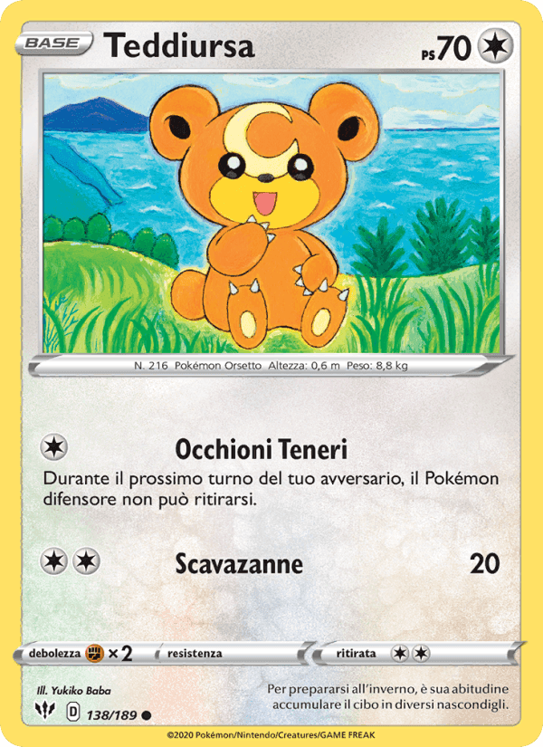Teddiursa, carta 138 di Fiamme Oscure
