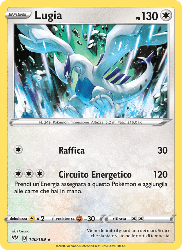 Lugia, carta 140 di Fiamme Oscure