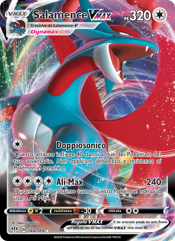 Salamence VMAX, carta 144 di Fiamme Oscure