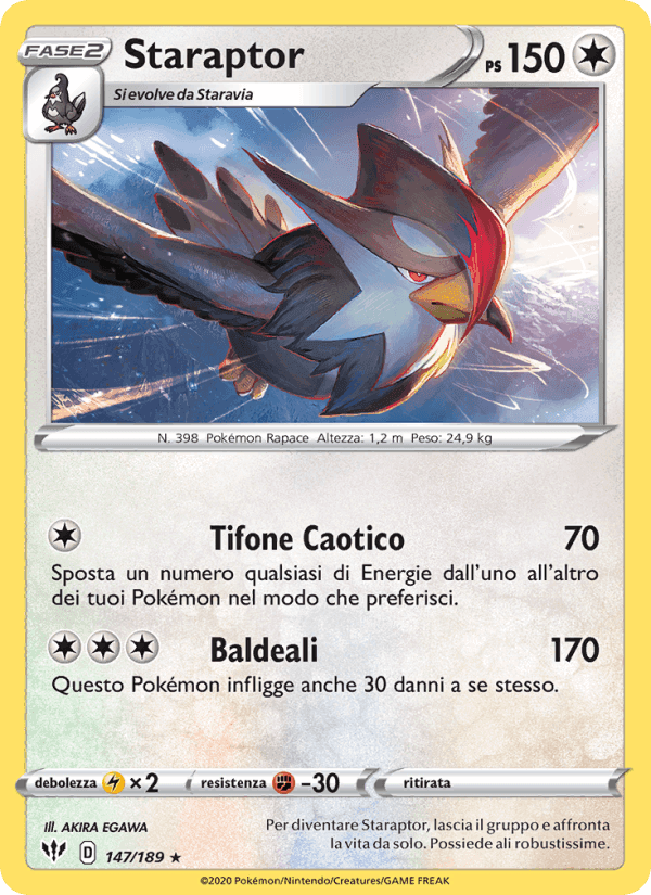 Staraptor, carta 147 di Fiamme Oscure