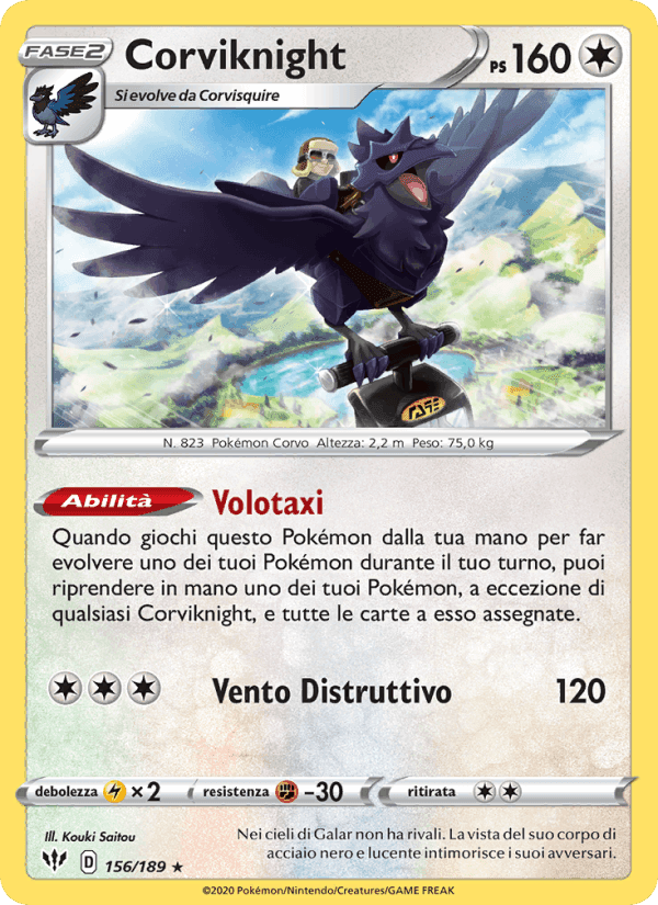 Corviknight, carta 156 di Fiamme Oscure