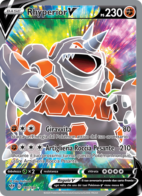 Rhyperior V, card 181 from Fiamme Oscure