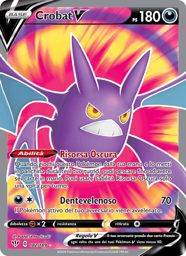 Crobat V, card 182 from Fiamme Oscure