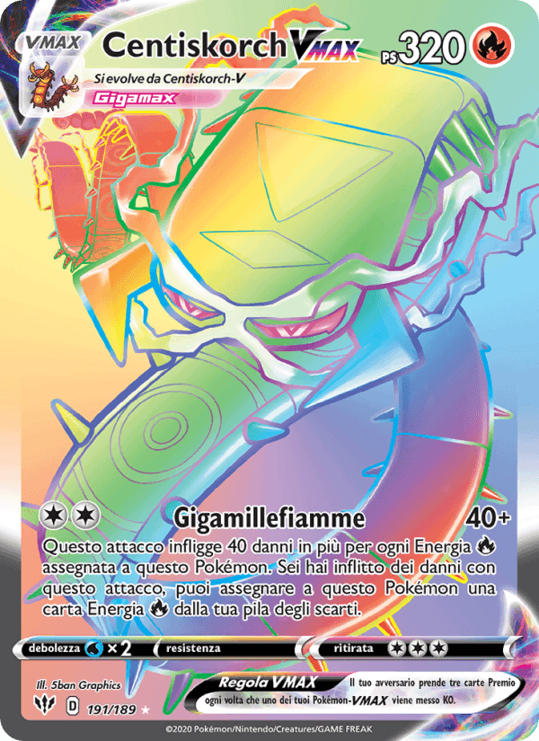 Centiskorch VMAX, card 191 from Fiamme Oscure