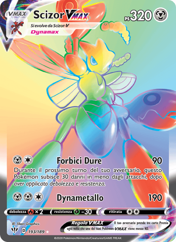Scizor VMAX, carta 193 di Fiamme Oscure