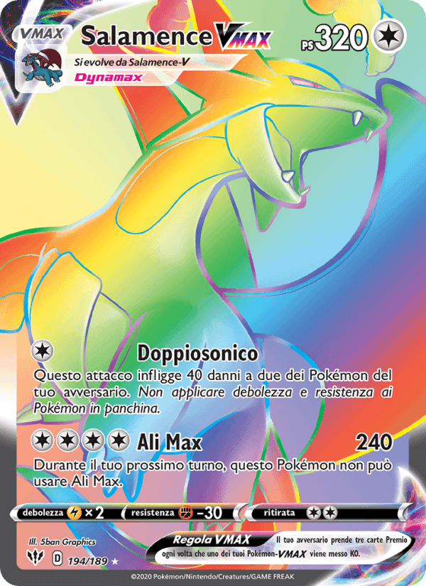 Salamence VMAX, card 194 from Fiamme Oscure