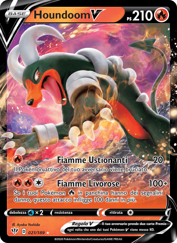 Houndoom V, carta 21 di Fiamme Oscure
