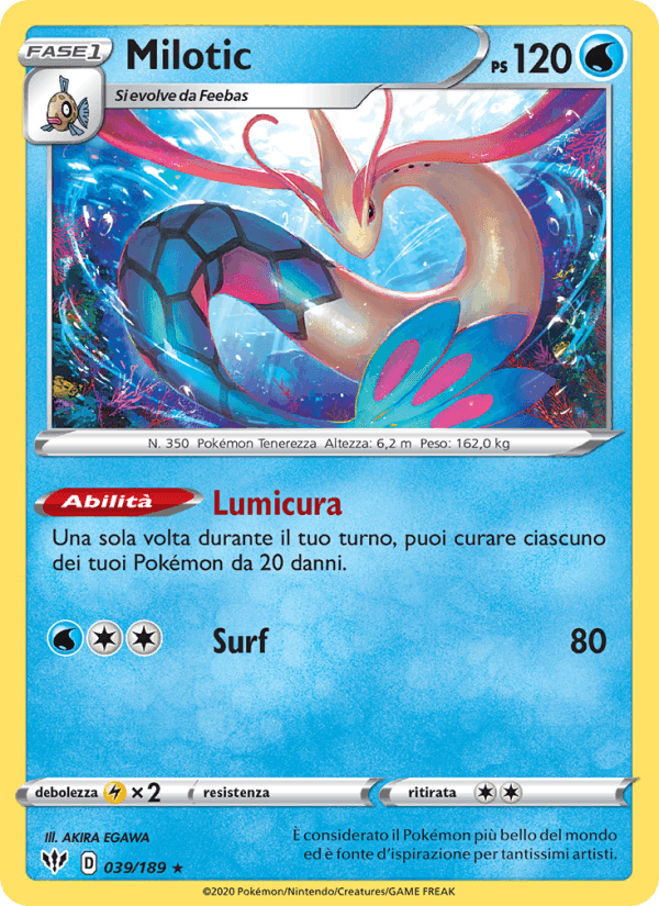Milotic, card 39 from Fiamme Oscure