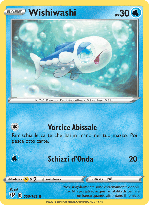 Wishiwashi, card 50 from Fiamme Oscure