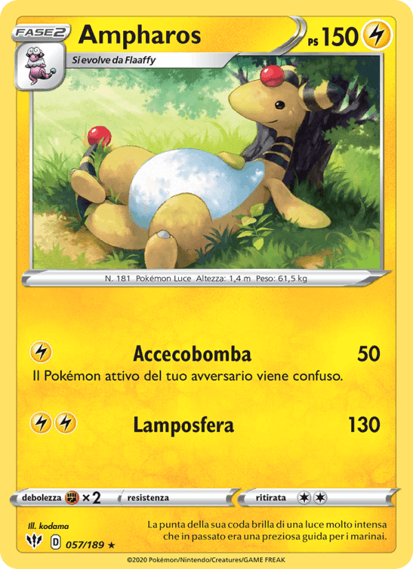 Ampharos, card 57 from Fiamme Oscure