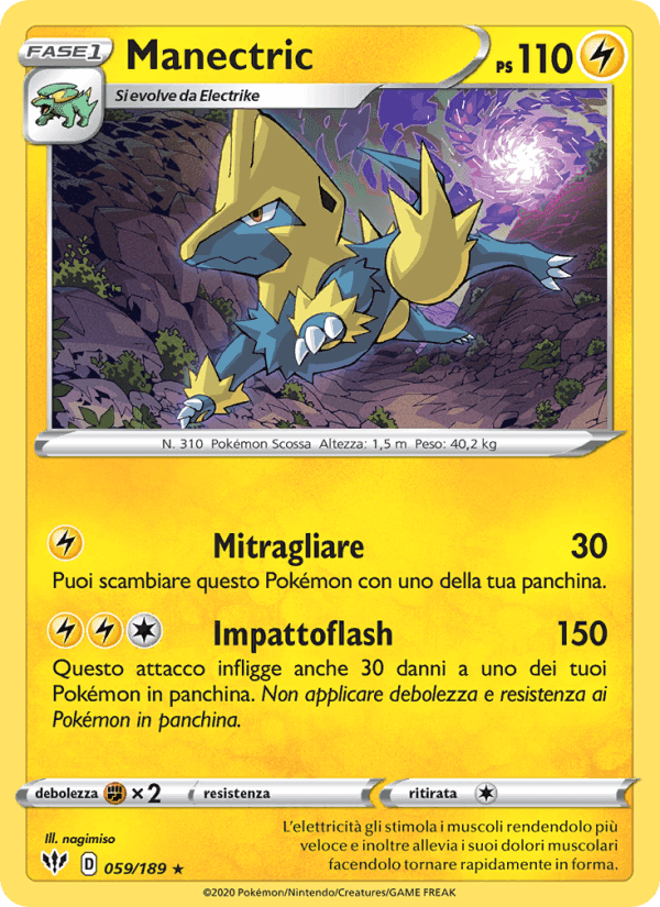 Manectric, carta 59 di Fiamme Oscure