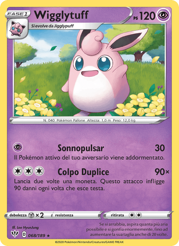 Wigglytuff, carta 68 di Fiamme Oscure