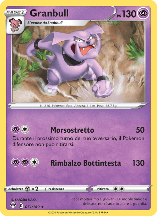 Granbull, carte 71 de Fiamme Oscure