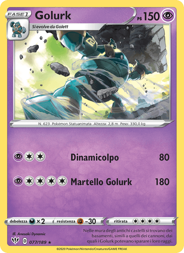 Golurk, carta 77 di Fiamme Oscure