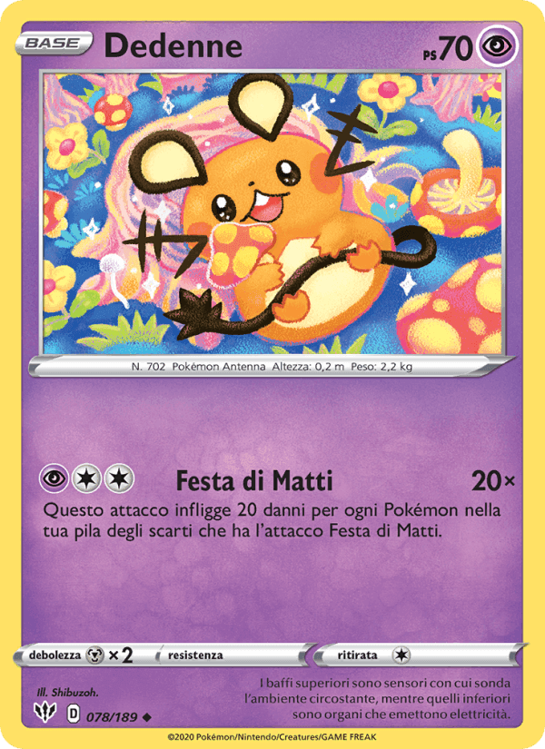 Dedenne, carta 78 di Fiamme Oscure
