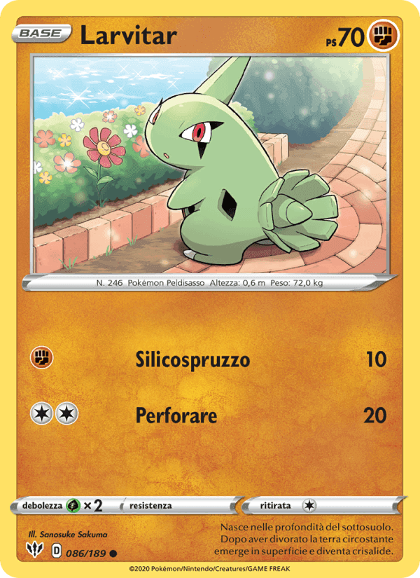 Larvitar, carta 86 de Fiamme Oscure