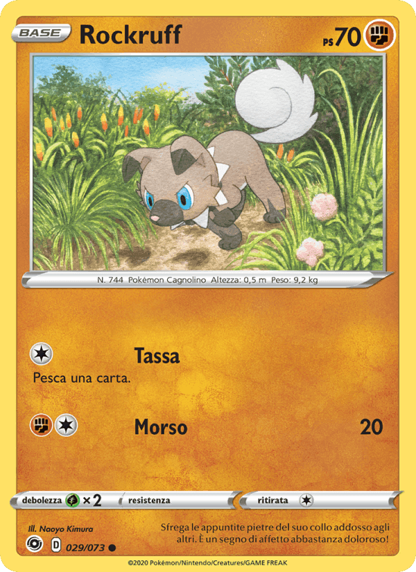 Rockruff, carta 29 di Futuri Campioni