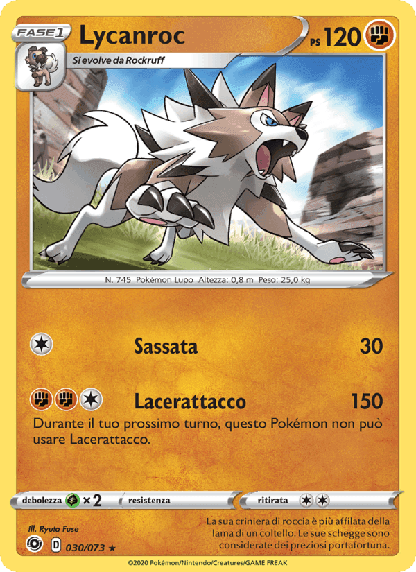 Lycanroc, carta 30 di Futuri Campioni