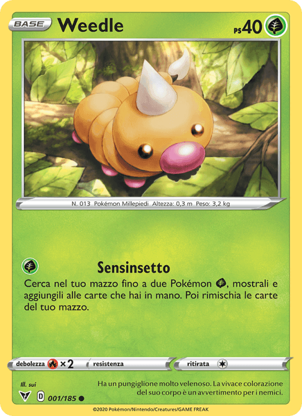 Weedle, carta 1 de Voltaggio Sfolgorante