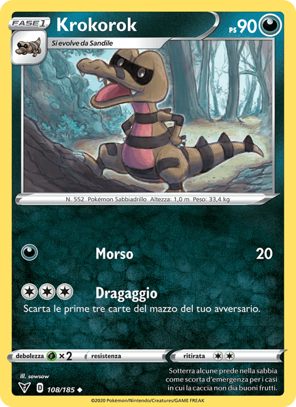 Krokorok, carta 108 di Voltaggio Sfolgorante