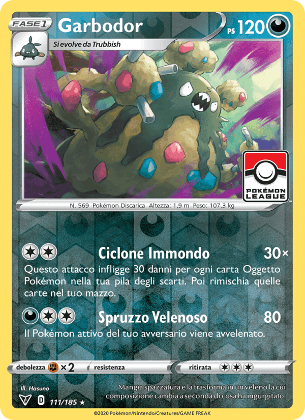 Garbodor, card 111 from Voltaggio Sfolgorante