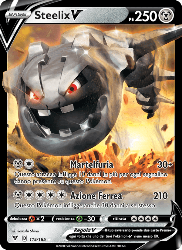 Steelix V, carte 115 de Voltaggio Sfolgorante