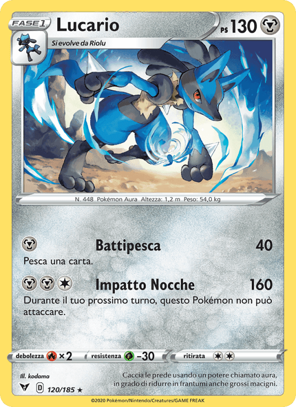 Lucario, carta 120 di Voltaggio Sfolgorante