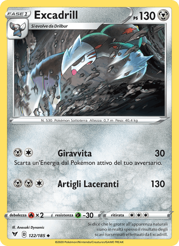 Excadrill, carta 122 di Voltaggio Sfolgorante
