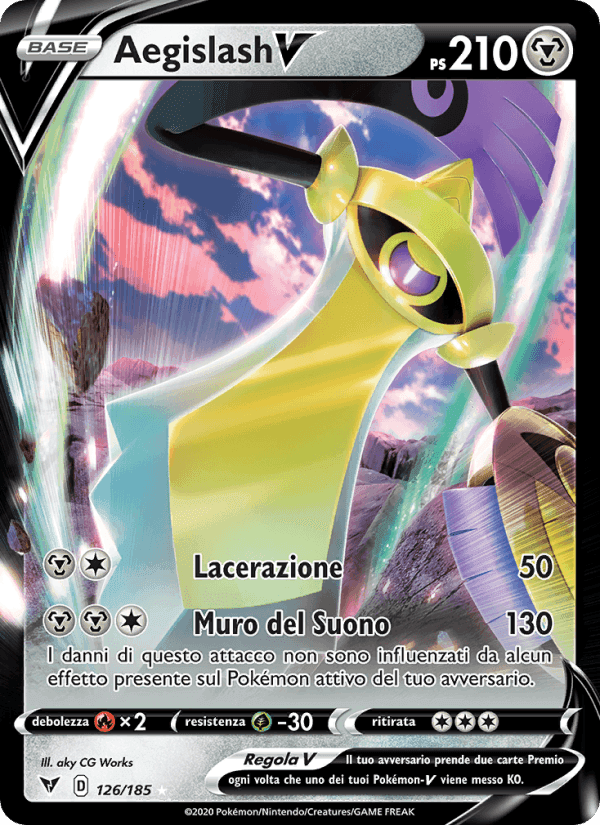 Aegislash V, carta 126 di Voltaggio Sfolgorante